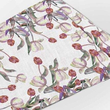 Placemats set (4 or 6), tulips, linen placemats, Easter placemats, Spring table decor, 100% linen, PR0365