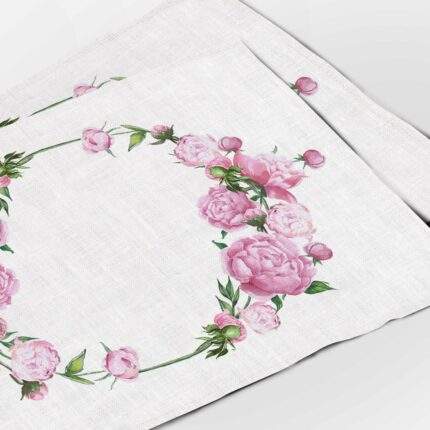 Placemats set, Boho wedding, Easter table decor, Peonies, wedding table decor, pink, wedding decor, fabric placemats, home decor, table top, PR0265