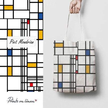 Tote bag, Piet Mondrian, Composition II, linen bag, art print, birthday gift, shoulder bag, PR0753