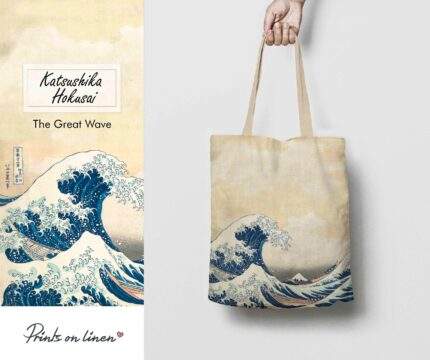 Tote bag, Hokusai, The great wave, linen bag, art print, birthday gift, shoulder bag, tote bag canvas, teacher bag, vintage bag, street bag, PR0213