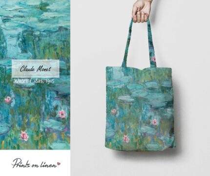 Tote bag, Claude Monet, Water Lilies, linen bag, art print, birthday gift, PR0581