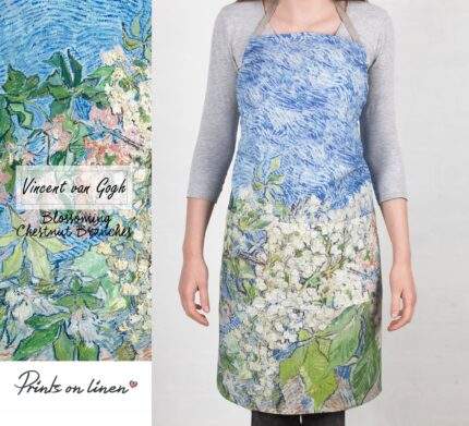 Kitchen apron, Van Gogh, linen apron, hand made apron, chefs apron, cooking apron, natural apron, minimal kitchen, women apron, mens apron, PRI0072