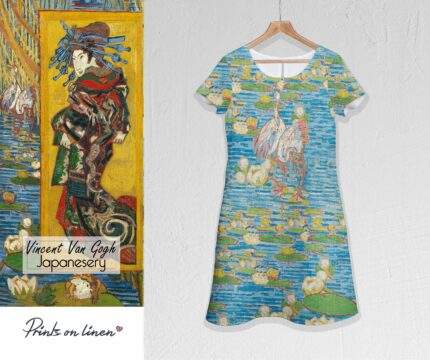Van Gogh, Japanesery, Linen dress, Plus size dress, linen women dress, sleeveless dress, tunic dress, PR1219