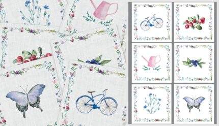 Napkins set, Summer Weekend, cloth napkins, 100% linen, linen napkins, PR0833