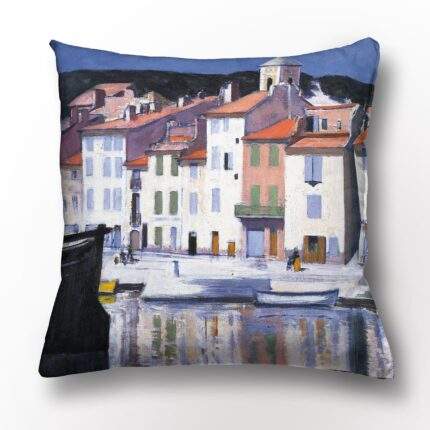 Francis Cadell, Cushion cover, The Harbour, Cassis vintage pillow, 100% linen, linen pillow, Francis Cadell art, PR1272
