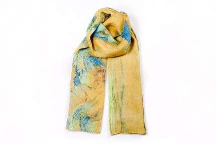 Women's scarf, Wang Ximeng, A Thousand Li of Rivers and Mountains, linen scarf, scarf print, PR1042