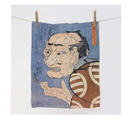 Kitchen towel, Kuniyoshi UTAGAWA, Japan (1847). Man made of men, linen towel, towel with hook, PR0434
