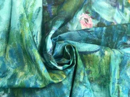 Claude Monet, Linen fabric, Fabric by yard, fabric by meters, 100% linen, fabric wholesale, PR0532