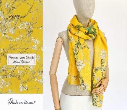 Van Gogh, Scarf, Linen scarf, Women Scarf, Light weight scarf, Almond Blossom, PR0967