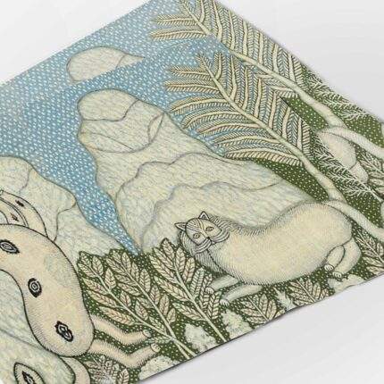 Morris Hirshfield, Cats in the Snow, placemats set, linen placemats, placemats set pattern, PR0357