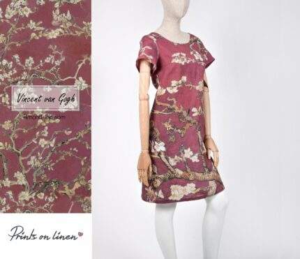 Almond blossom, Vincent van Gogh, Linen women dress, linen dress, linen tunic, loose dress, PR0657