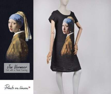 Linen dress, Jan Vermeer, Girl with a Pearl Earring, 100% linen, linen tunic, summer dress, PR0986
