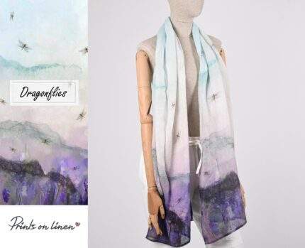 Scarf, Linen scarf, blanket scarf, linen shawl, purple scarf, vintage scarf, gift for her, PR0476