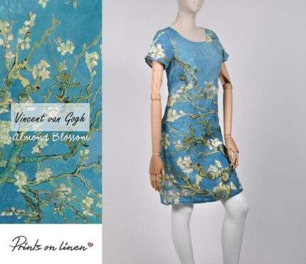 Vincent van Gogh, Almond Blossom, Linen women dress, Linen dress, 100% linen, Van Gogh dress, PR1210