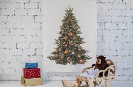 Tapestry, Kandinsky, tree decor, wall tapestry, wall hanging, 100% linen fabric, Christmas decor, holiday decor, PR1144