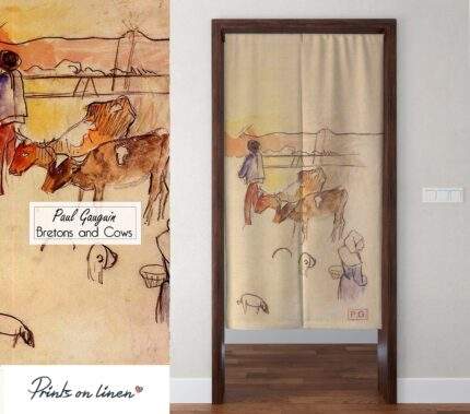 Noren, Paul Gauguin, Bretons and Cows, New Year's Curtains, Linen noren, PR1002