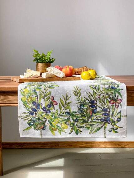 Table runner, olives, housewarming gift, easter table runner, housewarming, farmhouse runner, PR0618