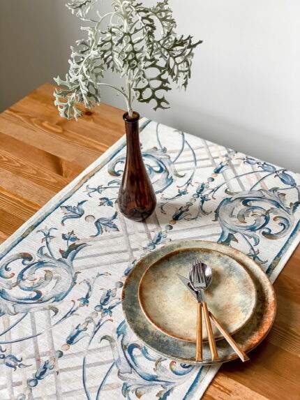 Table runner, Art dec, linen table top, 100% linen, custom length table runner, PR0573