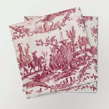 Napkins set, Jean-Baptiste Marie Huet (1745-1811), linen napkins, vintage table decor, PR0372