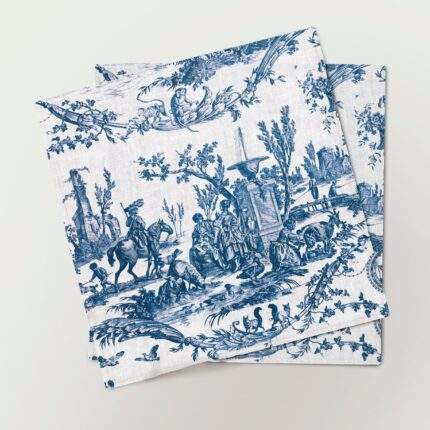 Napkins set, Jean-Baptiste Marie Huet (1745-1811), linen napkins, vintage table decor, hand made napkins set, PR1125