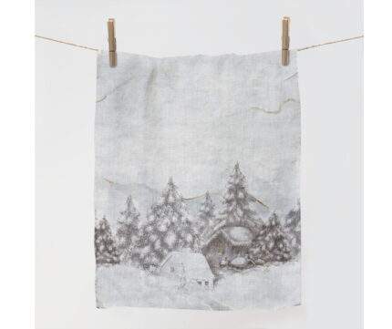 Christmas towel, kitchen towel, linen towel, Christmas Eve, 100% linen, Christmas gift, PR0455