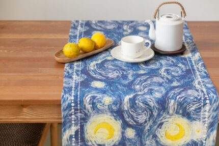 Table runner, Vincent van Gogh, Starry Night, linen table runner, PR1249