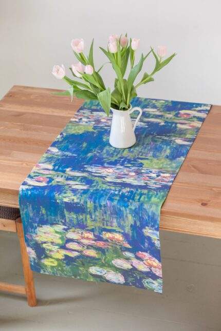Claude Monet, Water Lilies, Table runner, natural table runner, Monet art print, PR0646