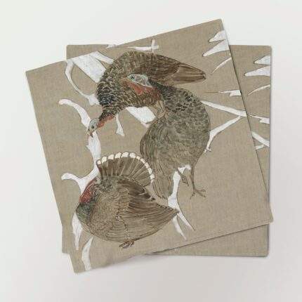 Napkins set, Thanksgiving, Thanksgiving decor, linen napkins, Vintage decor, Turkey, Acht Kalkoen, PR0588