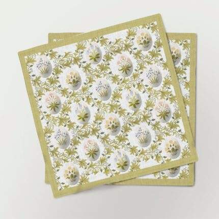 Easter napkins, William Morris, Celandine, napkins set,  linen napkins, Easter eggs, Easter decor, 100% linen, dinner napkins, Europe,celebration napkins, linen napkins, print napkins, PR1270
