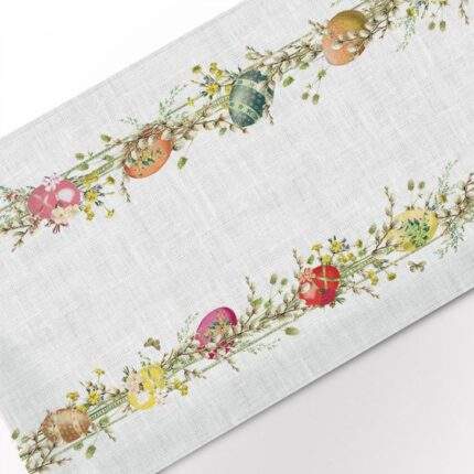 Easter table runner, Willow, Easter decor, Easter eggs, linen table runner, linen, PR0989