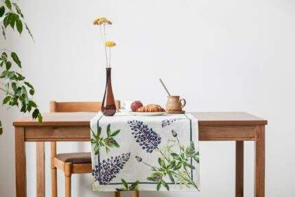 Table runner, Lupines, linen table runner, 100% linen, PR1233