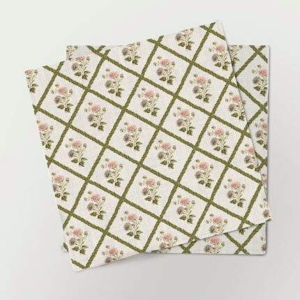 Napkins set, Aster, flower print, 100% linen, dinner napkins, lunch napkins, PR0645