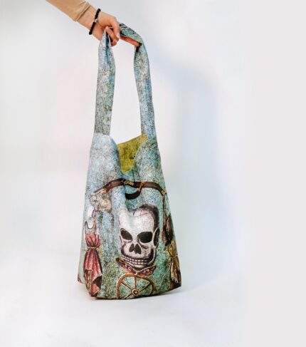 Tote bag, Memento Mori, Mosaic from Pompeii, Limited Edition, linen bag, massive bag, PR0626