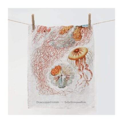 Towel, Discomedusae, Art of Science, Botanic towel, linen towel, kitchen towel, PR0699