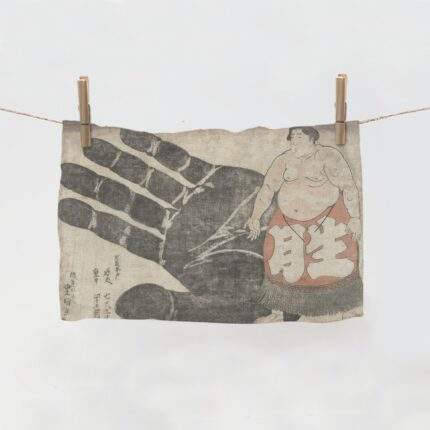 Kitchen towel, Sumo Wrestler and his Hand, Utagawa Kunisada, linen towel, towel print, 100% linen, PR0435