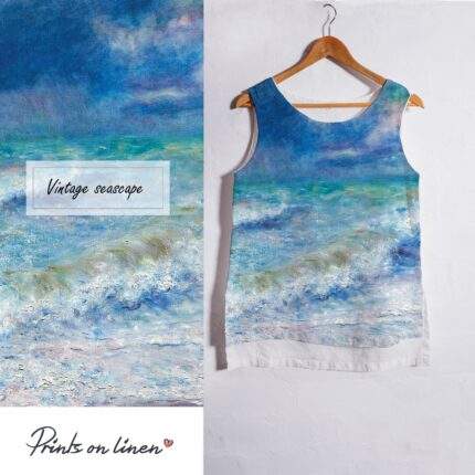 Linen tank, Seaside, Beach shirt, Summer sleeveless top, 100% linen, custom linen shirt, women linen shirt, PR0351