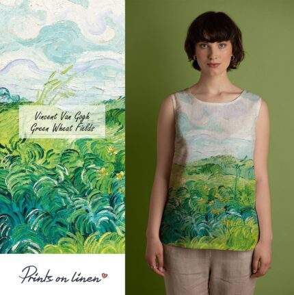 Linen blouse, Vincent van Gogh, linen tank top, linen tank, linen shirt, PR0707