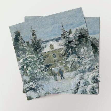 Napkins set, Piette's House at Montfoucault, Camille Pissarro, linen napkins, Holiday decor, Christmas napkins, PR0397