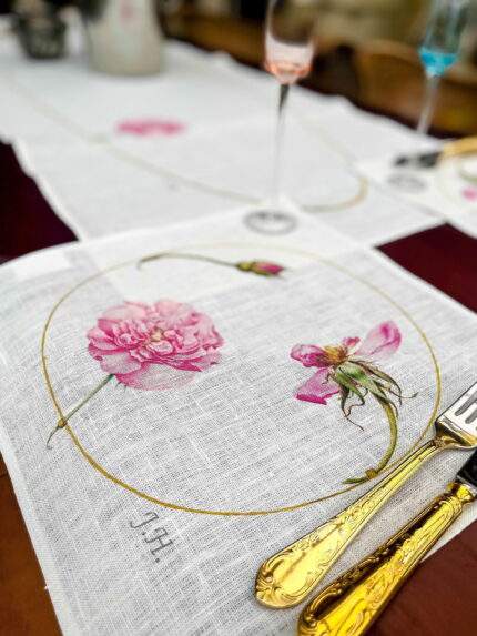 Napkins set, Minimalist Wedding, A Rosebud and a Disintegrating Pink Rose (1575–1580), PR0704