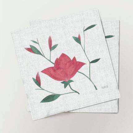 Napkins set, Amour, linen napkins, amour tulips, tulips napkins, PR0884