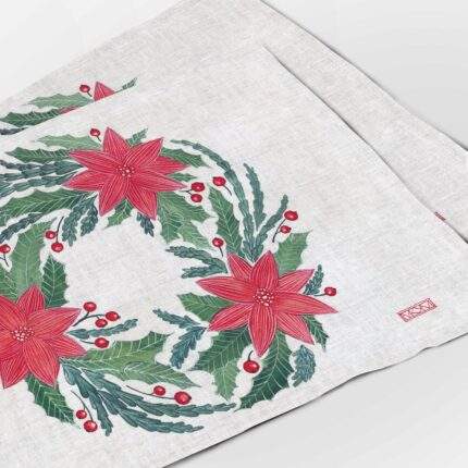 Christmas placemats, Winter Flower, Christmas wreath, PR0811
