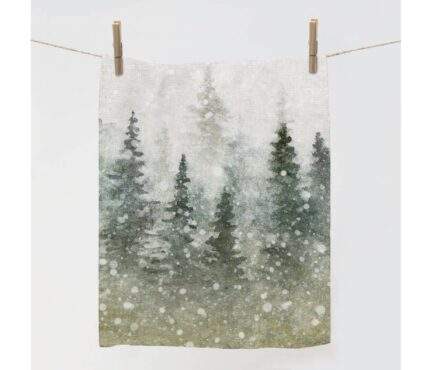 Kitchen towel, Magical Christmas landscape, Watercolor Christmas, PR0374