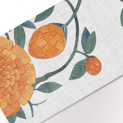 Table runner, Dandelions, eclectic decor, geometrical floral, botanic details, PR0750