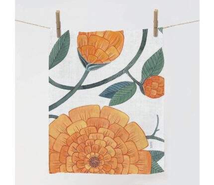 Kitchen towel, Dandelions, eclectic decor, geometrical floral, botanic details, PR0389