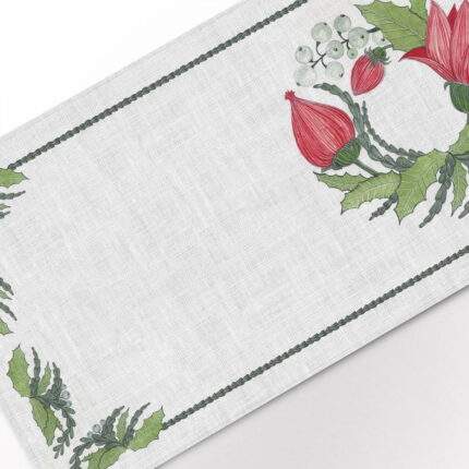 Table runner, Midsummer, botanic print, linen table table runner, PR0741