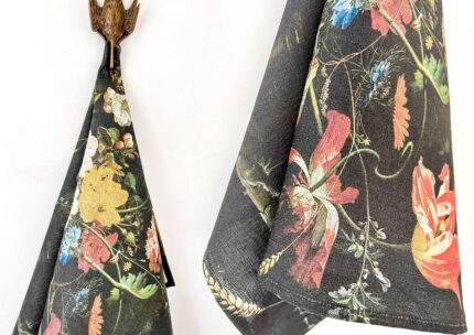 Still Life with Fruit and a Goldfinch, Abraham Mignon, Kitchen towel, tea towel, linen towel, towel with hook, towel print, 100% linen, PR0324