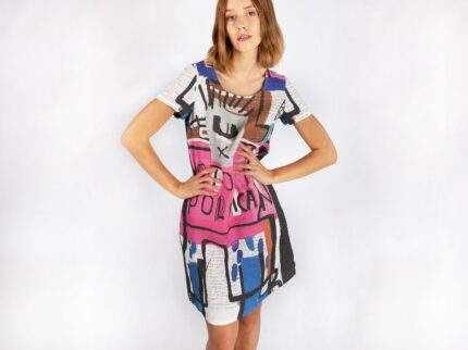 Linen dress, Urban dress, graffiti dress, street wear, linen women dress, 100% linen, custom size, wholesale dress, rave dress,  PR0223