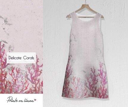 Linen dress, Delicate Corals, Sleeveless, 100% linen, Summer dress, PR1623