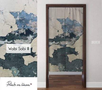 Noren curtain, Wabi Sabi III, linen curtains, door curtain, 100% linen, panel curtain, closet cover, PR1404