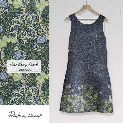 Linen dress, John Henry Dearle, Seaweed, Sleeveless, 100% linen, Summer dress, PR1632